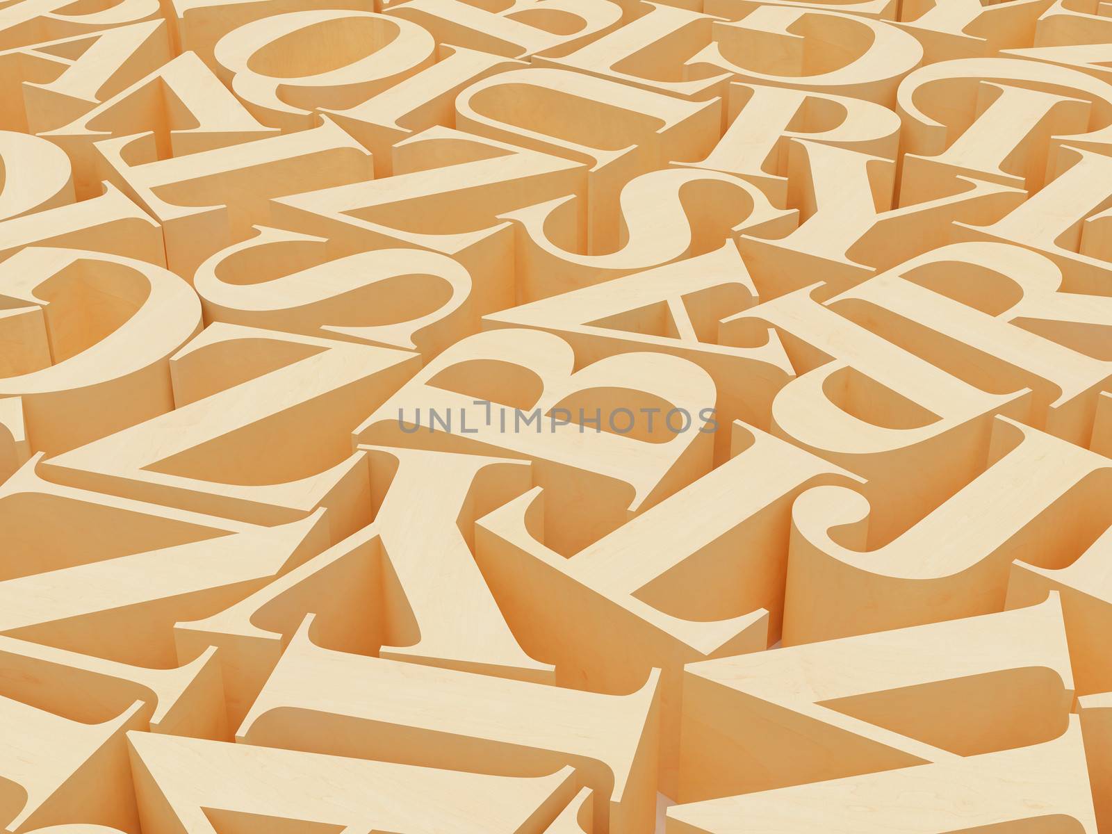 High resolution image. 3d rendered illustration. Background of alphabets.