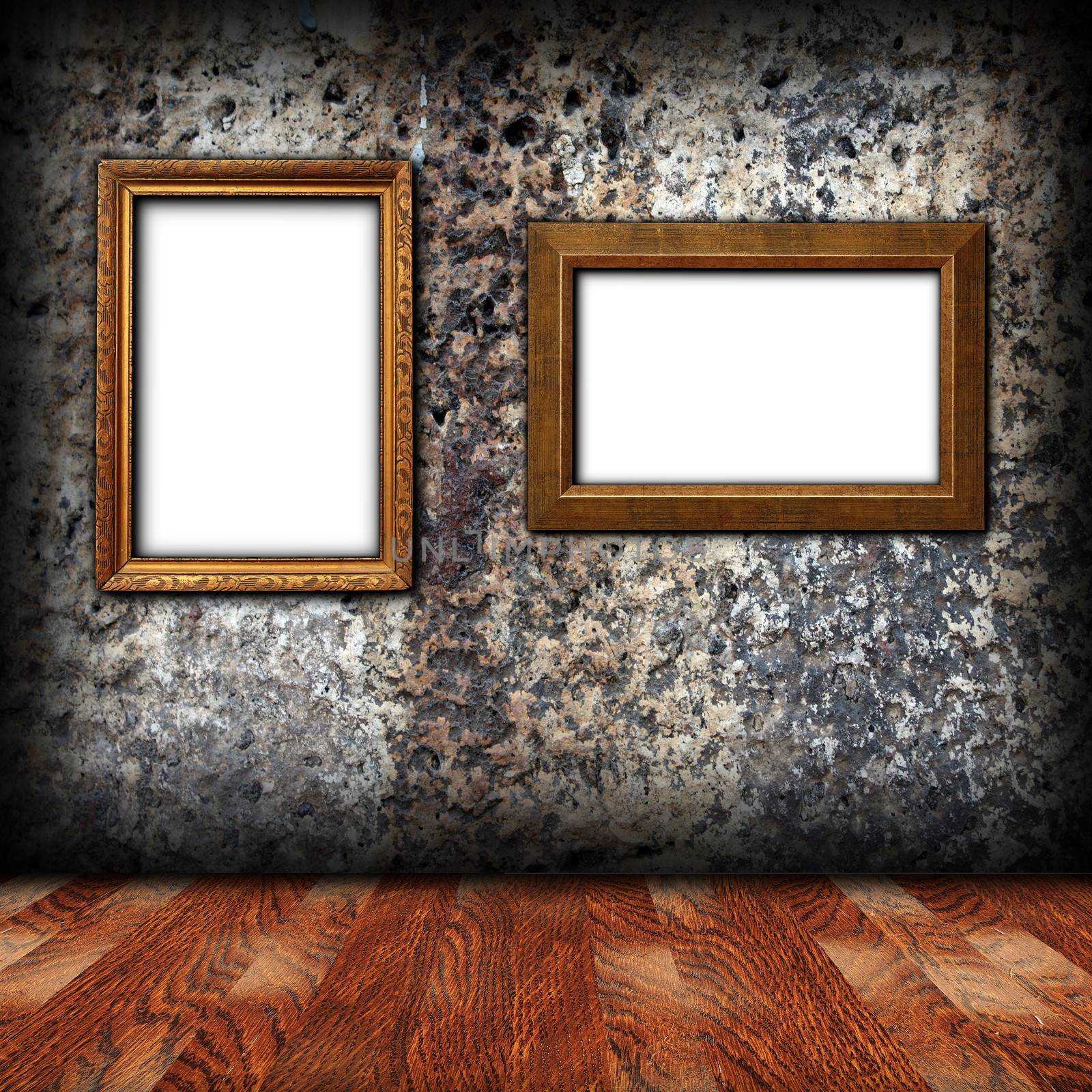 empty frames on wall for design by taviphoto