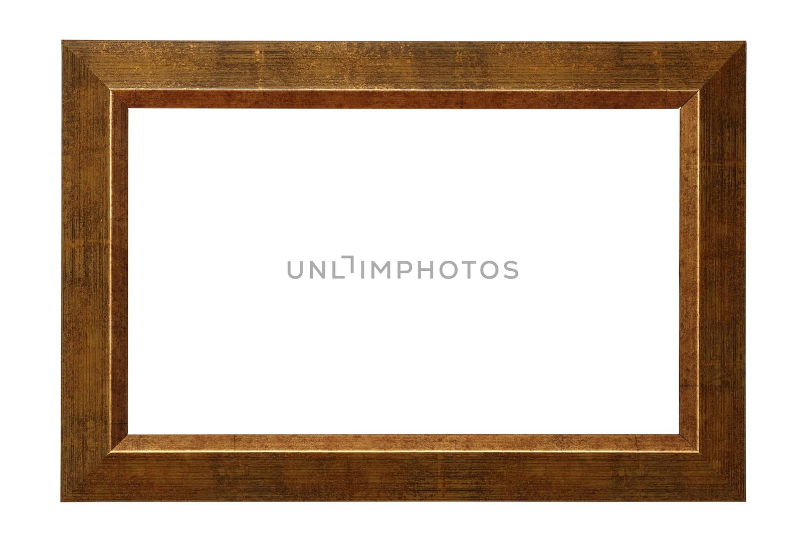 simple  old wood  picture frame isolated on white background