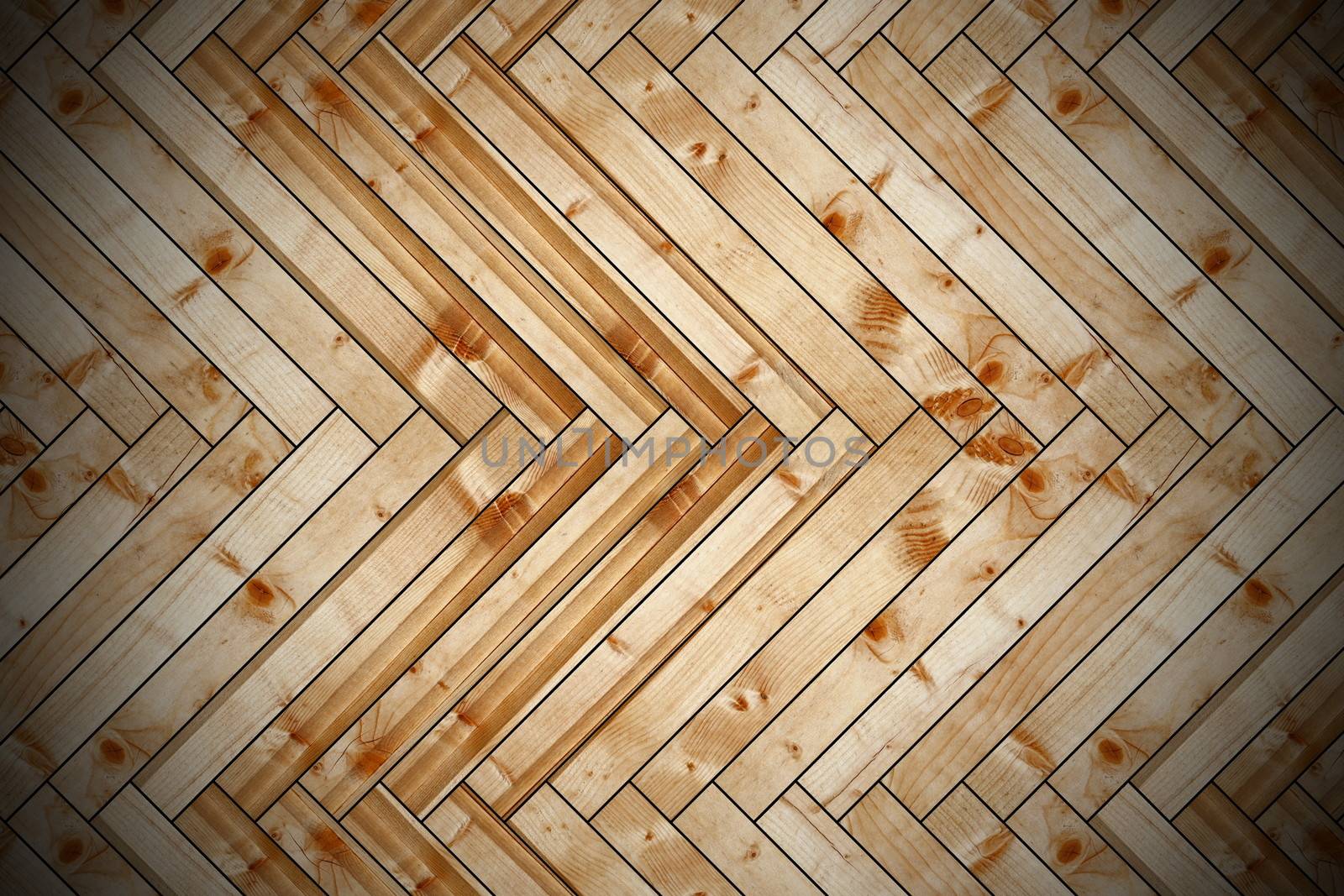 spruce parquet with vignette installed on the floor