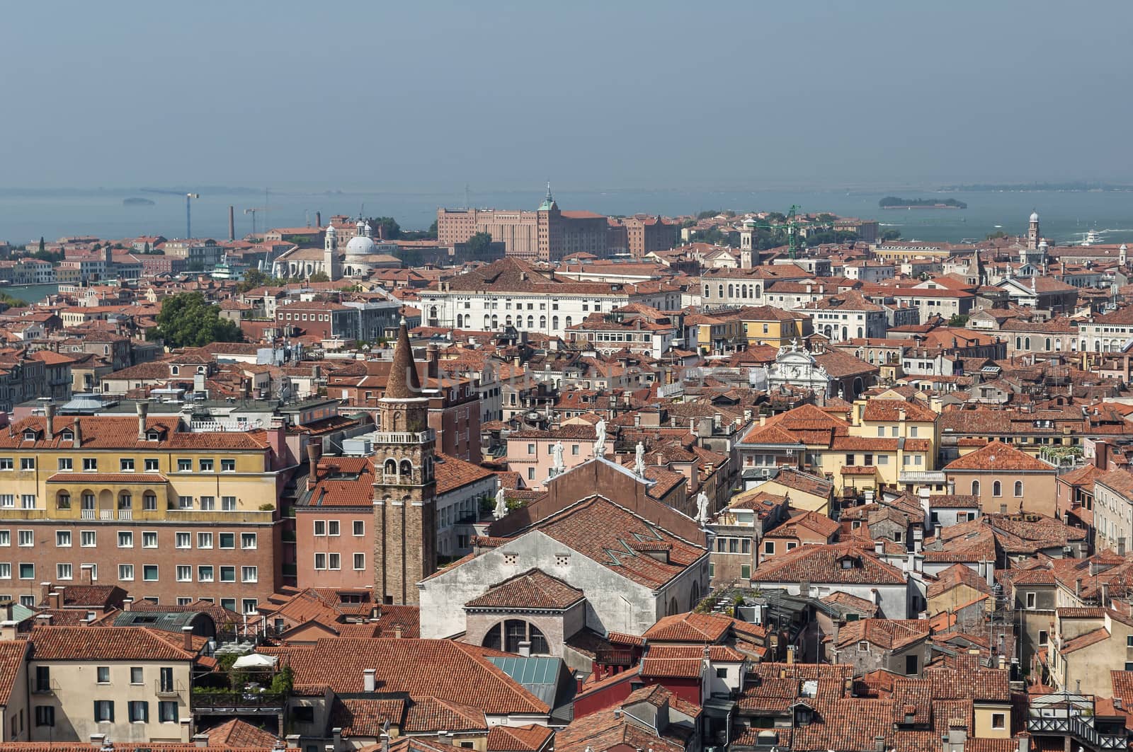 High angle view of Venice, in Italy.