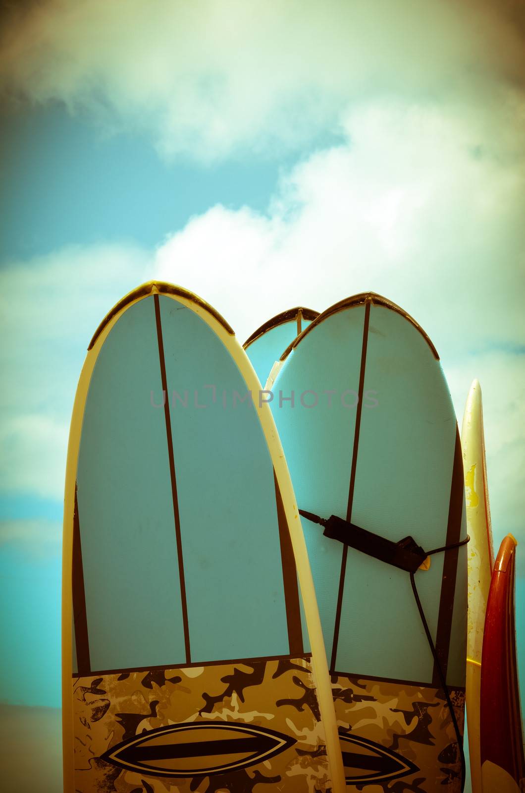 VIntage Hawaii Image Of Retro Styled Surf Boards
