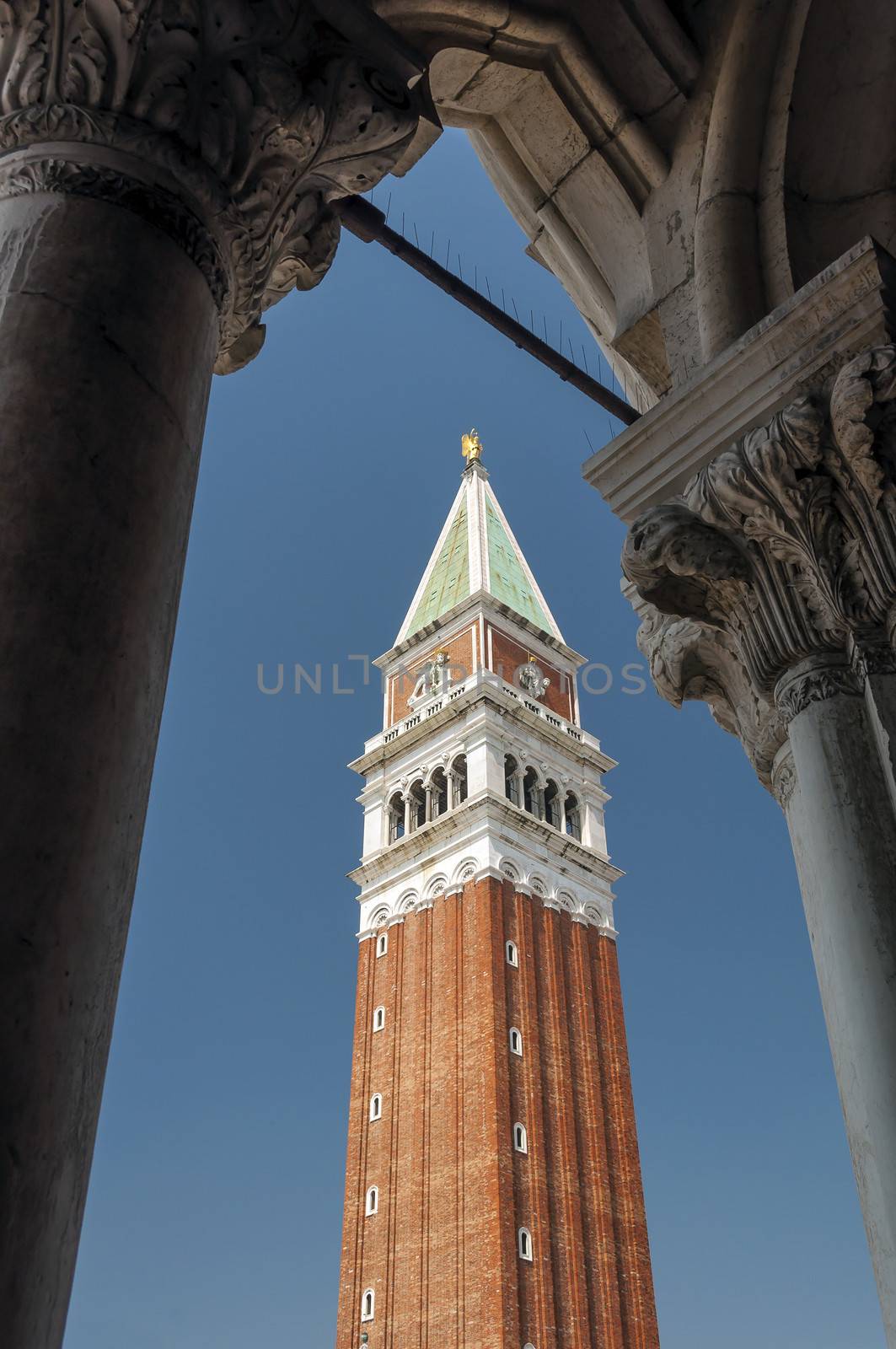 St Mark's Campanile and Palazzo Ducale, in Venice, Italy.