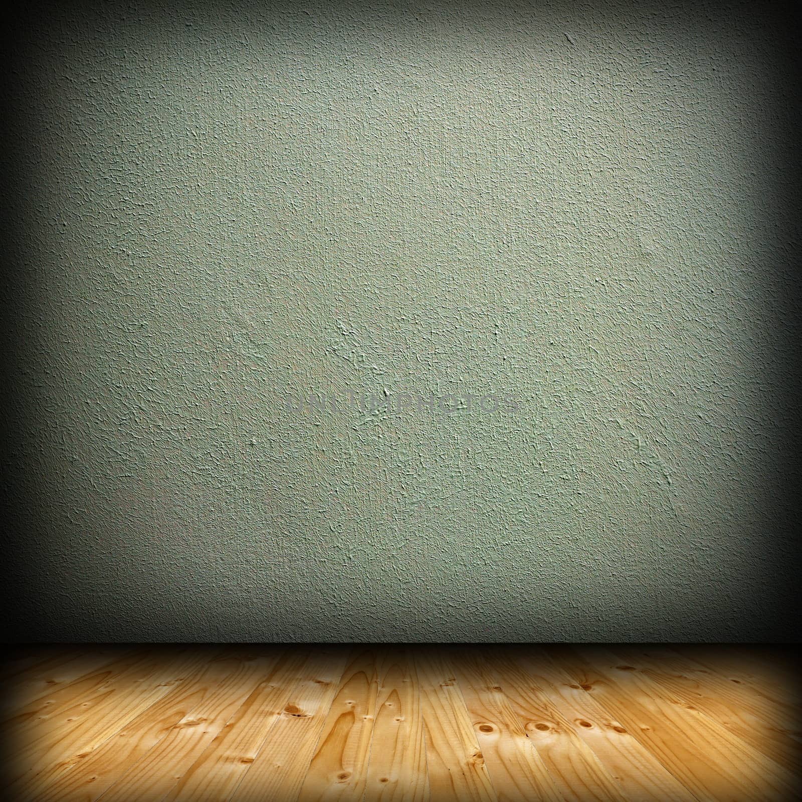 wood floor and green plaster by taviphoto