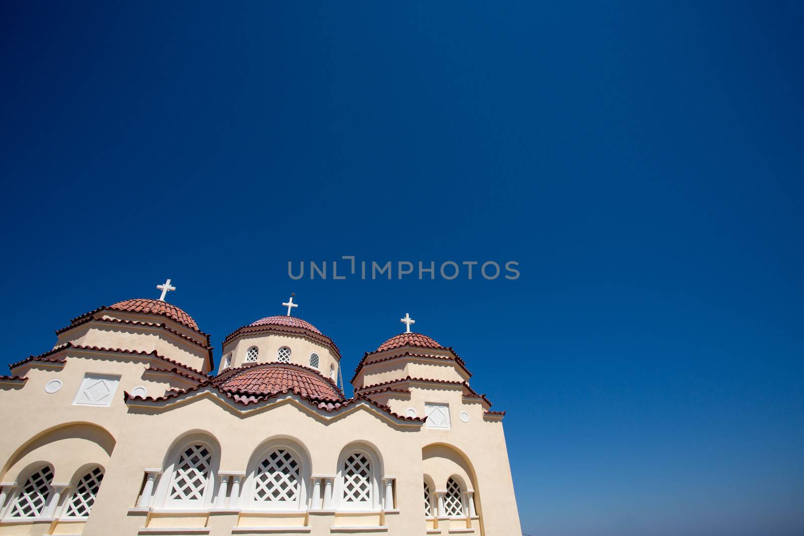 Agios Charalampos church in Exo Gonia village, Santorini, Greece