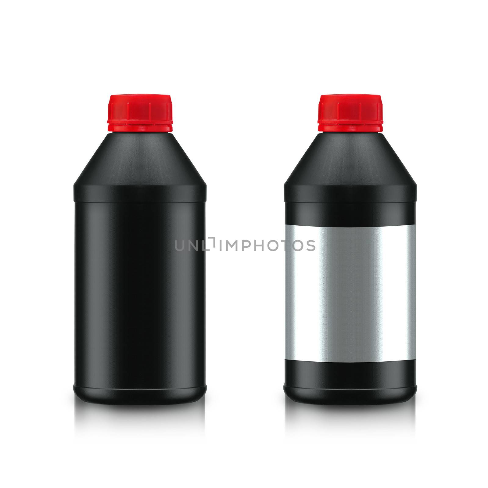 Black Oil Bottle isolated on white background. (with clipping work path)