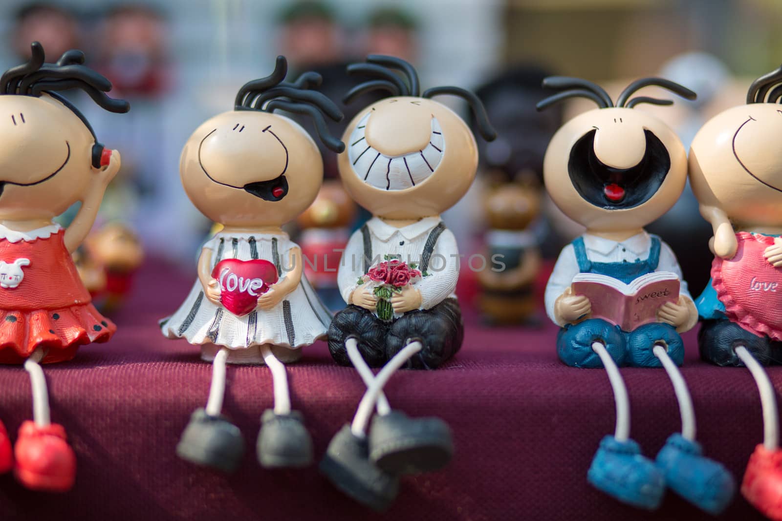 Little funny dolls in a market in Hangzhou, China 2013