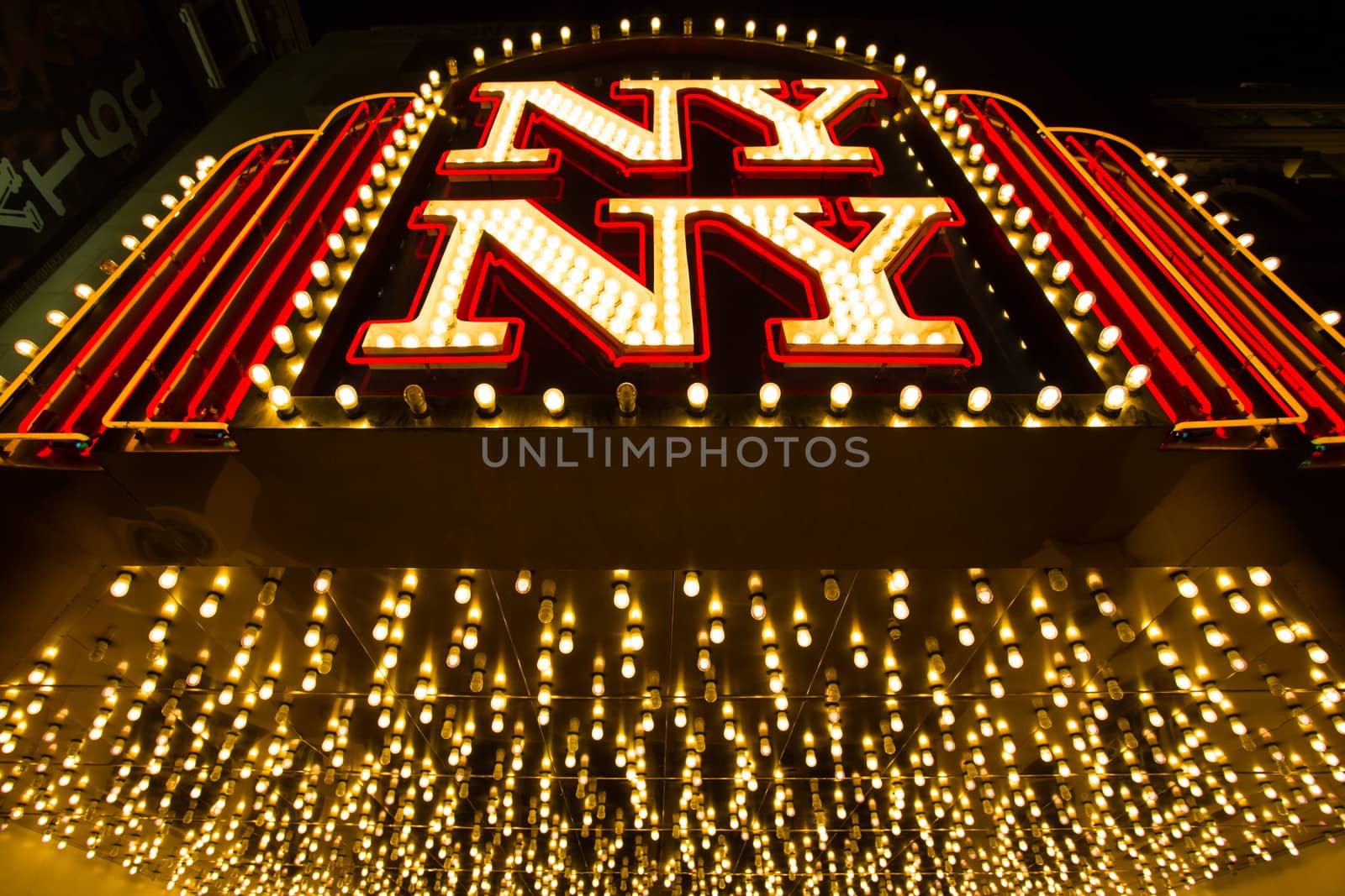 LAS VEGAS, NV, SEPTEMBER 12: New York-New York Hotel casino entrance in Las Vegas, photo taken at Las Vegas boulevard at night. USA 2012