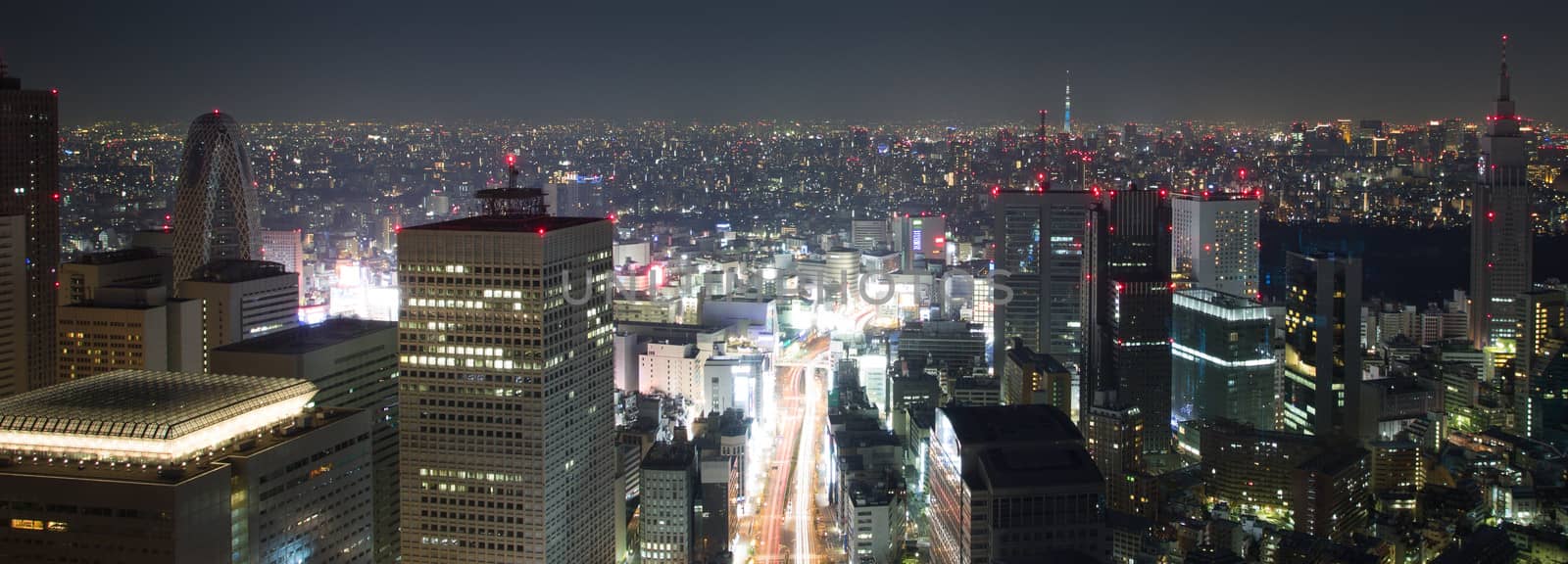 Incredible cityscape of tokyo by night, Japan
