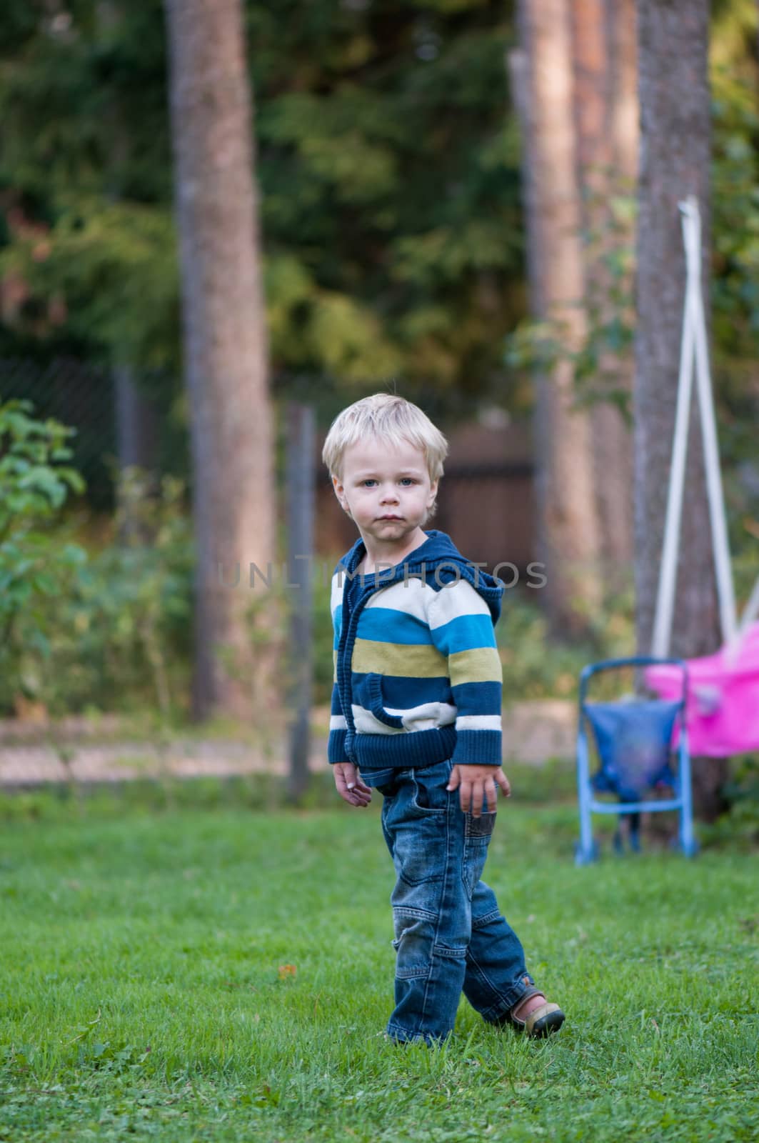 Cute baby in park by anytka