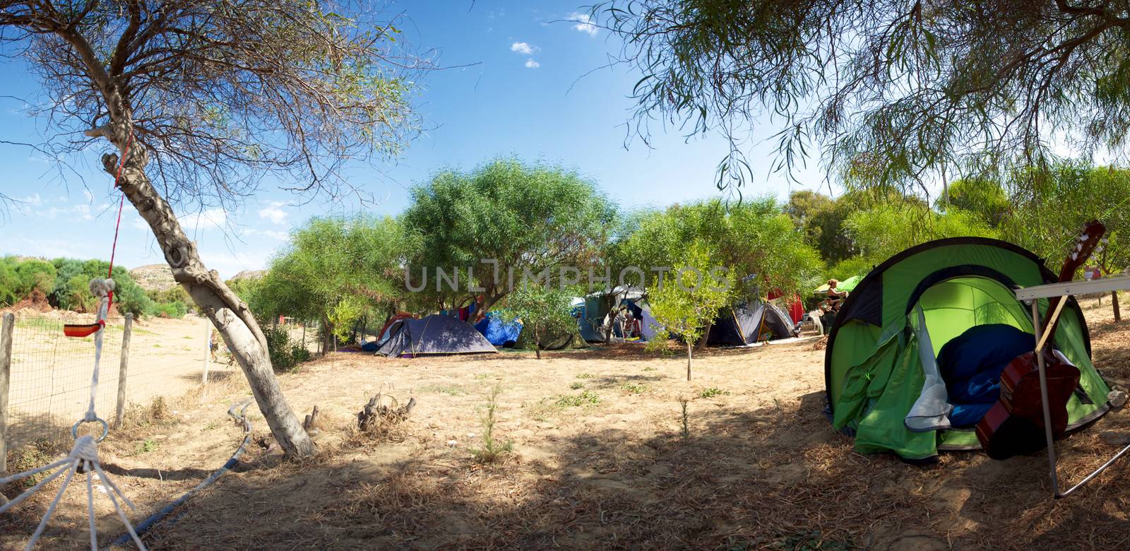 Panorama of a campsite in Sicily by watchtheworld