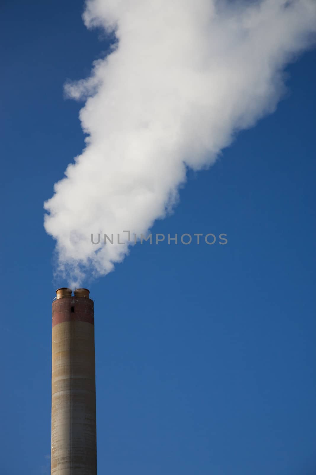 Incineration plant in Brussels, Belgium. Blue and clear sky.