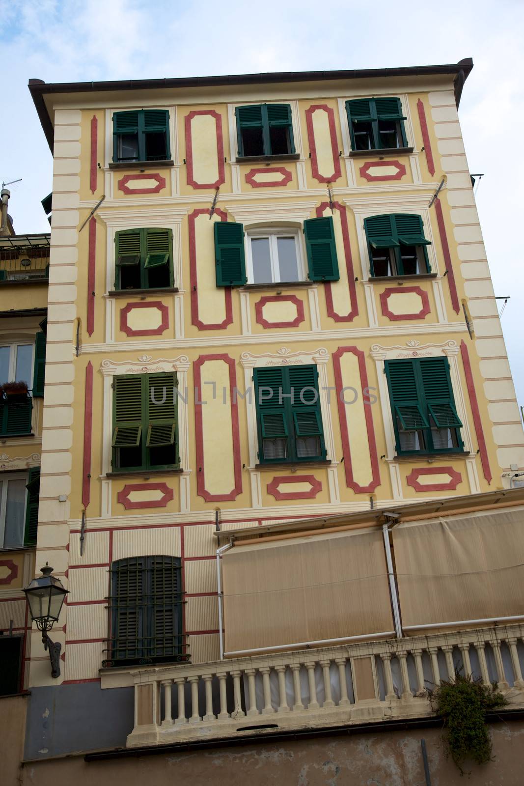 Typical architecture in Italy on the Riviera near Porto Fino