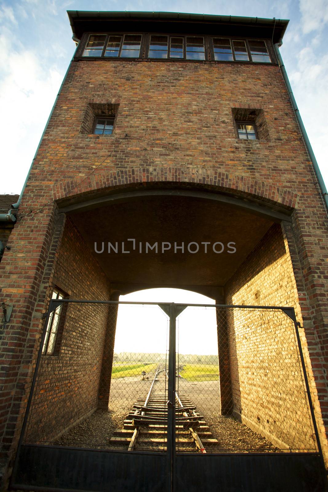 Entrance of the Nazi Auschwitz-Birkenau concentration camp.