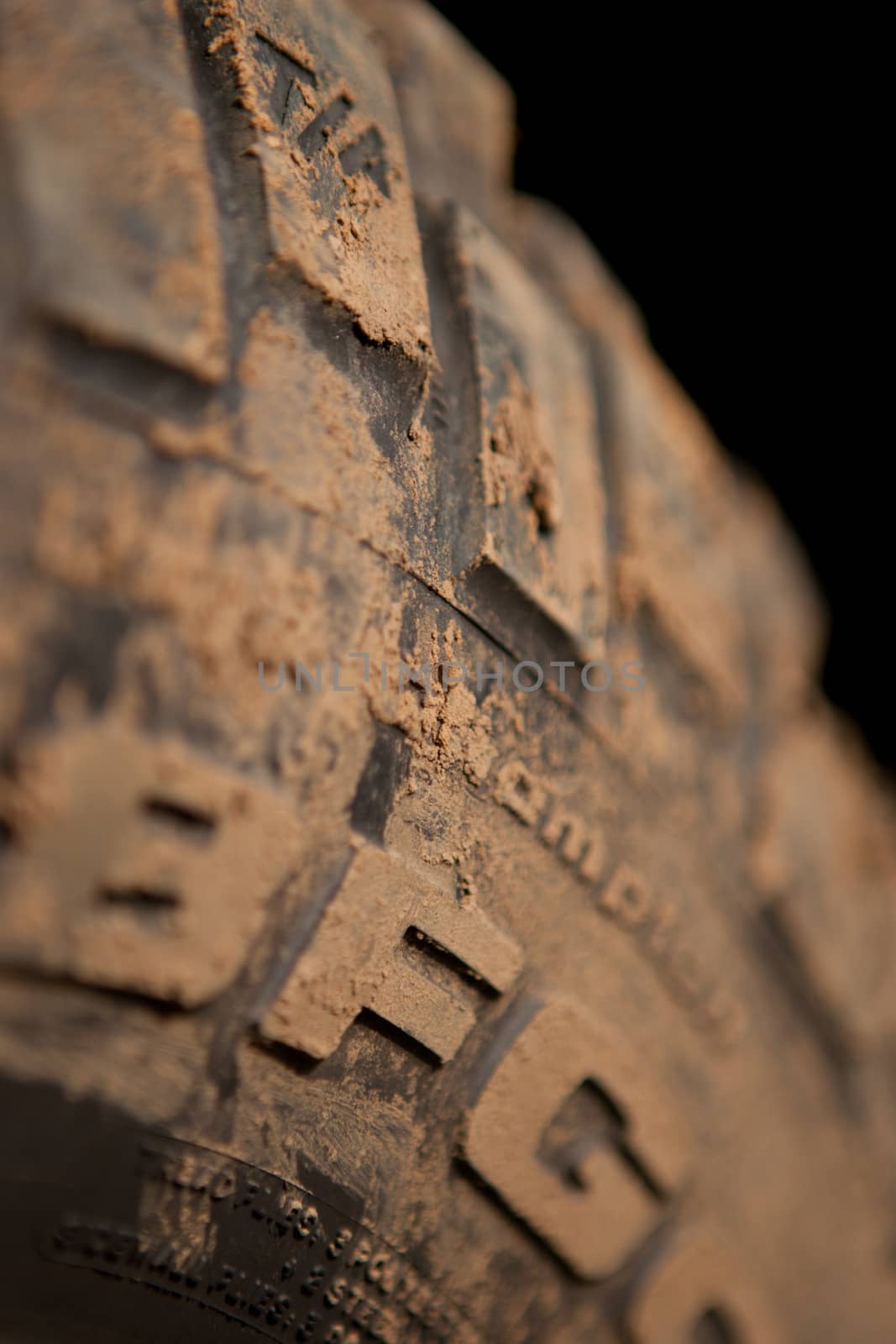 Close up of a desert suv 4x4's tire.