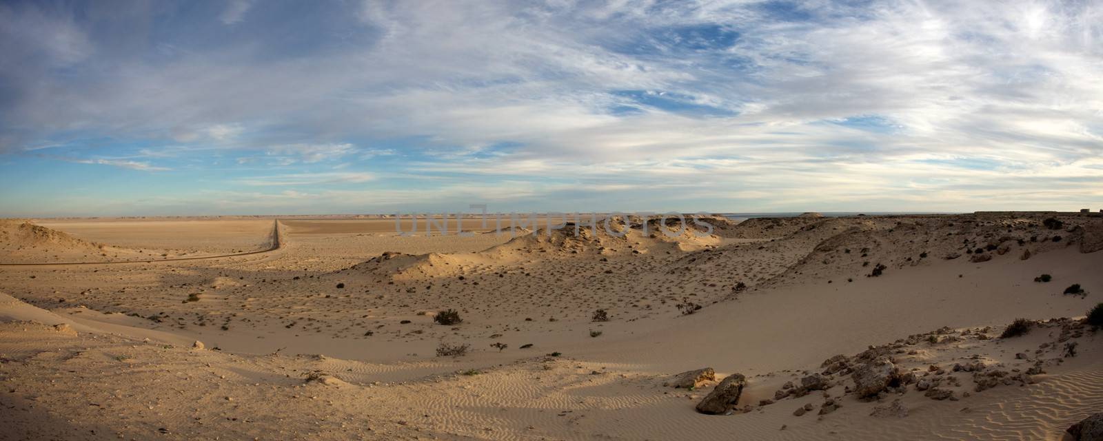 Landscape of the peninsula in Ad Dakhla, south Morocco.