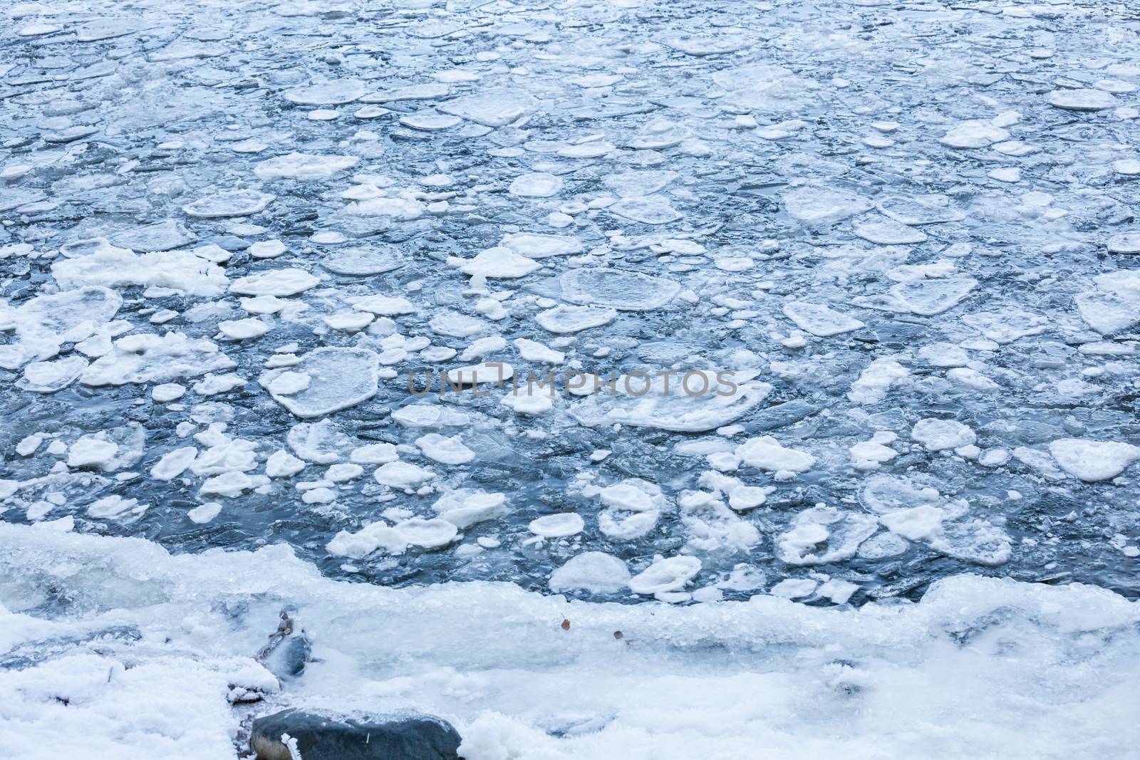 Ice pieces in a lake by juhku
