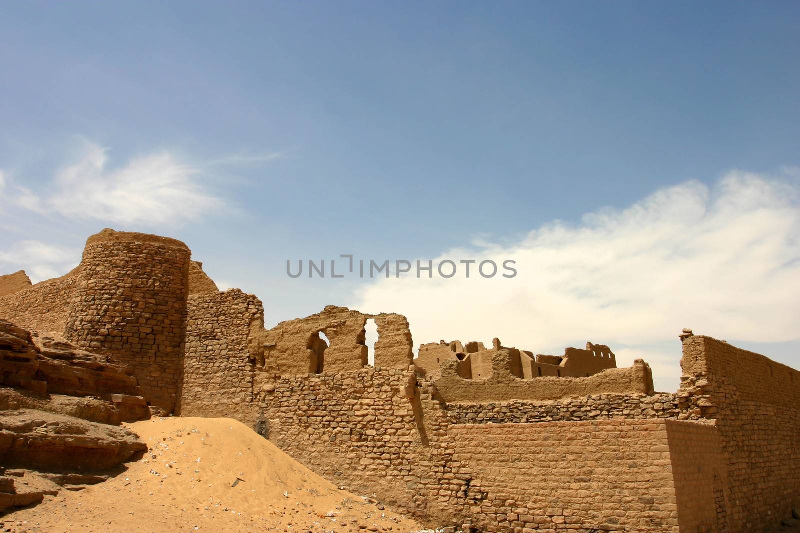 Old fortress close to Aswan in Egypt.