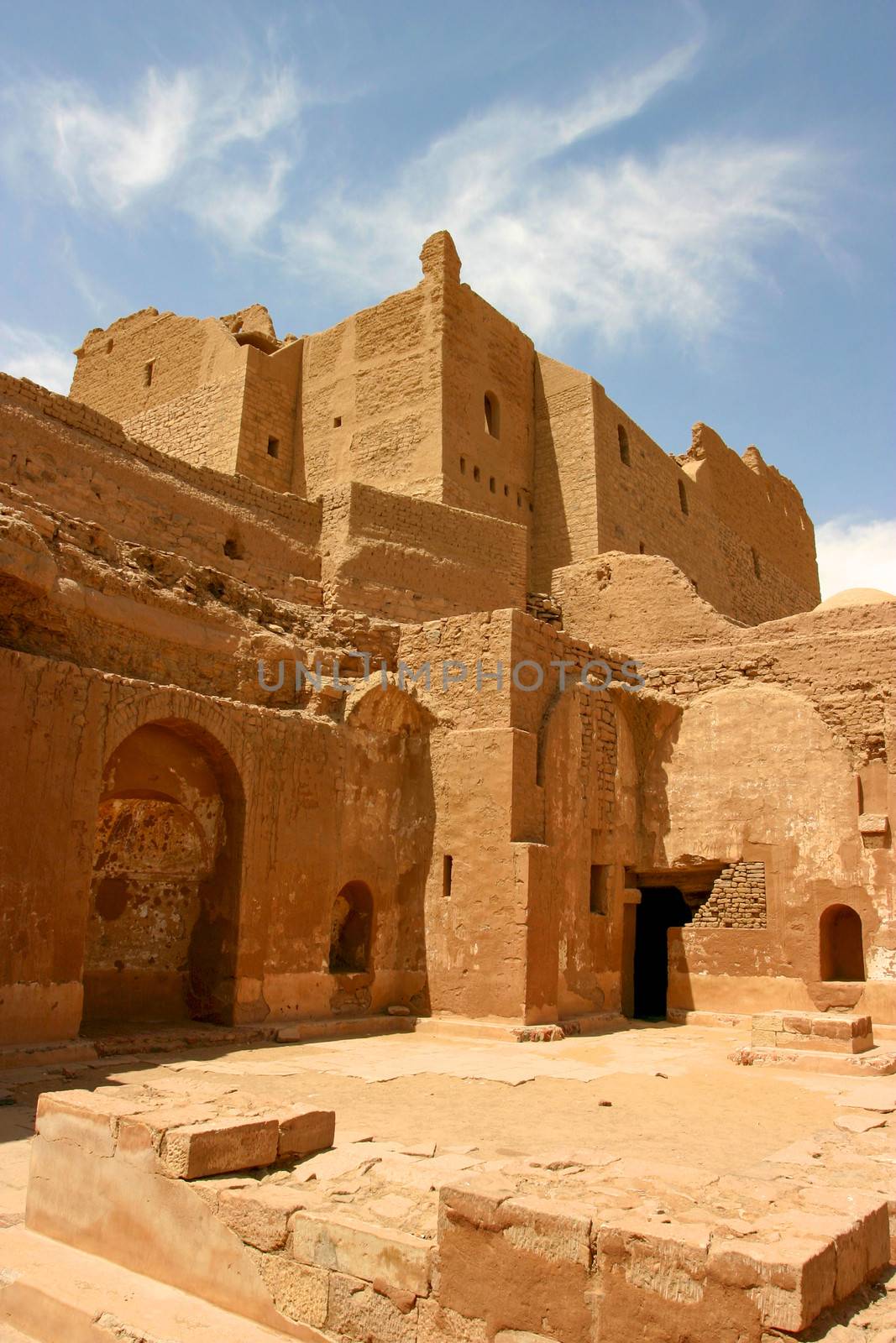 Old fortification in Aswan in the desert in egypt