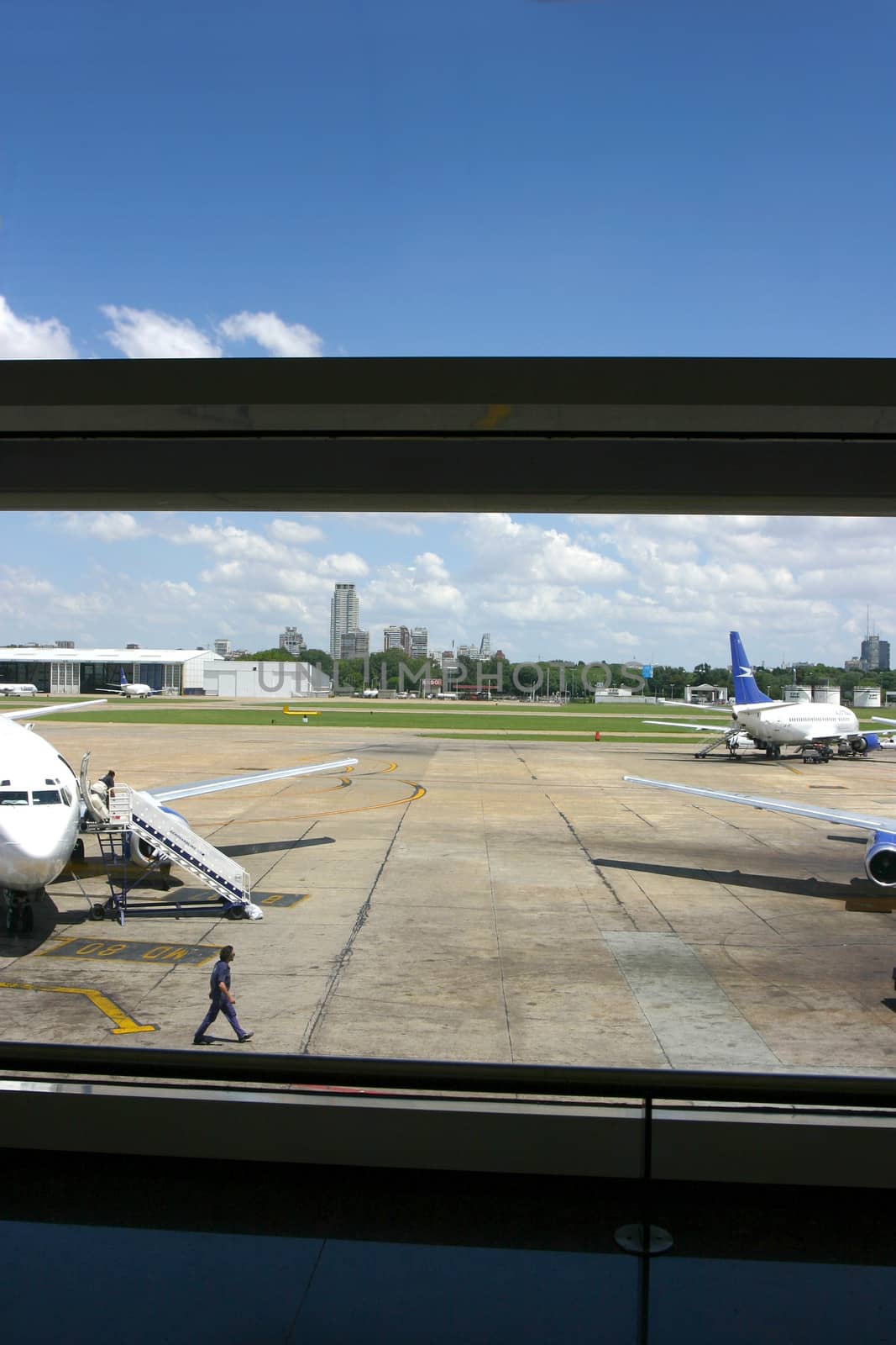 Preparation of the aircraft before departure in Buenos Aire Airport, Argentina