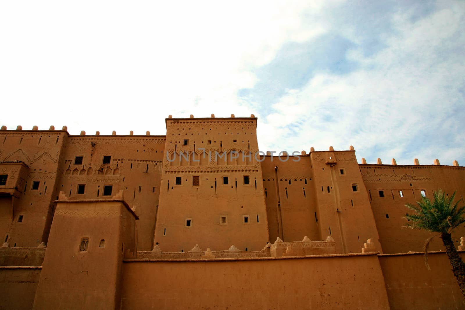 Old Fort - the kasbah in ouarzazate with a blue sky