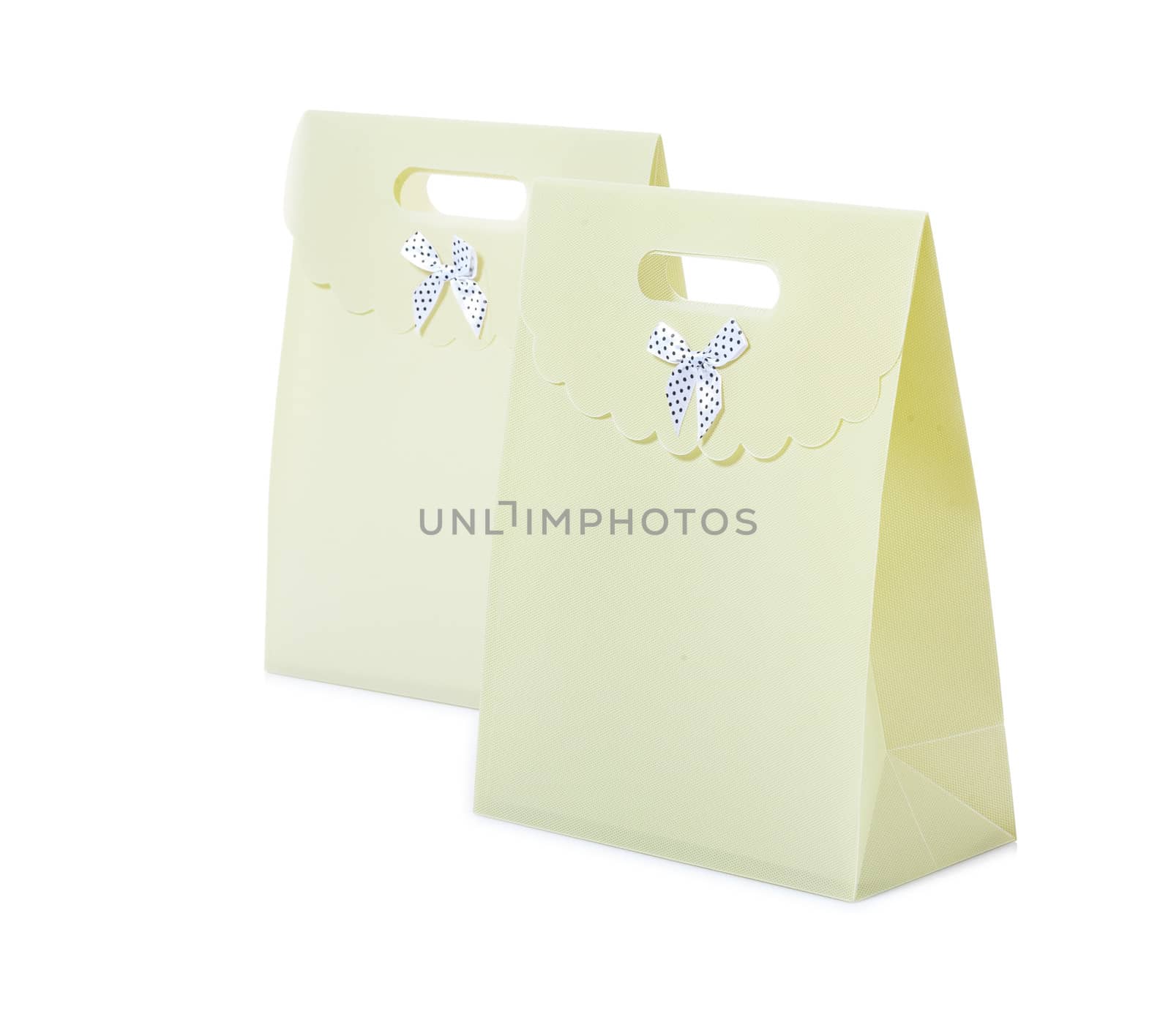 two paper bags isolated on white background by mihalec