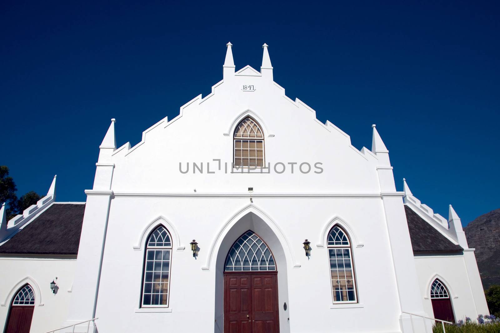 Colonial architecture in Franschhoek near Cape Town.