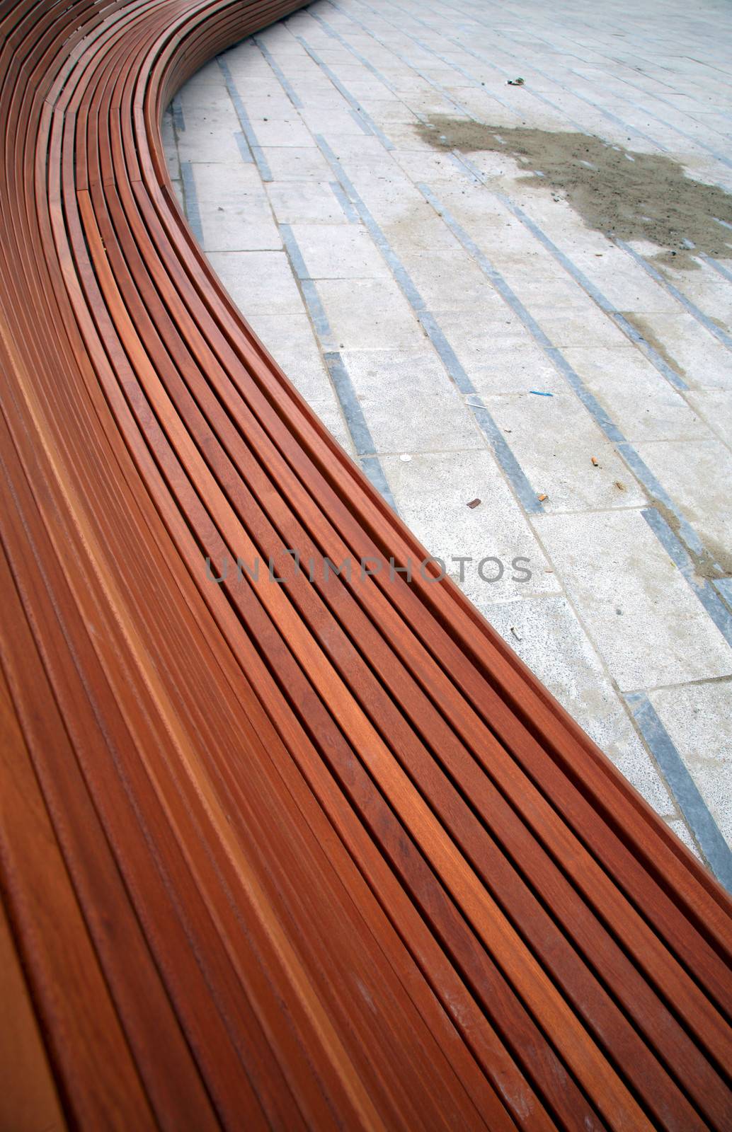 Belgium, Curvy benches on place Flagey square in Brussels