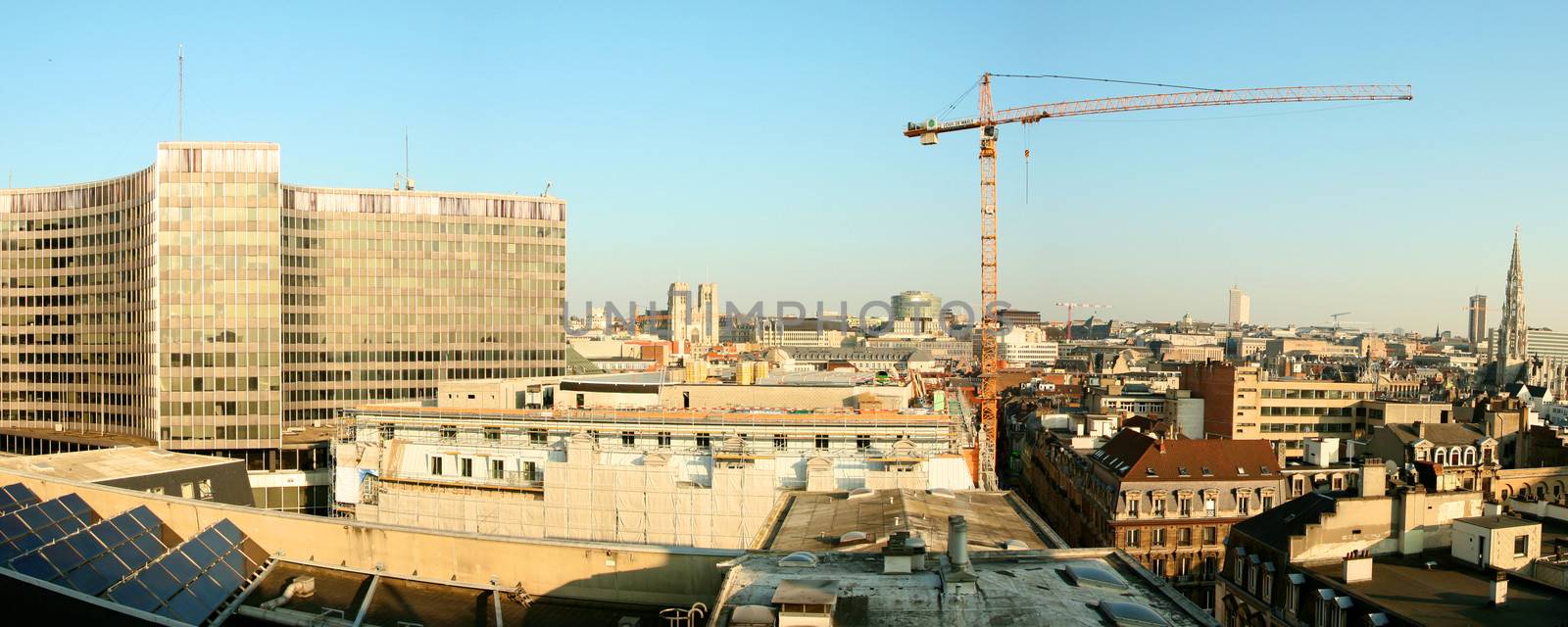 Architecture and panoramic view in Brussels