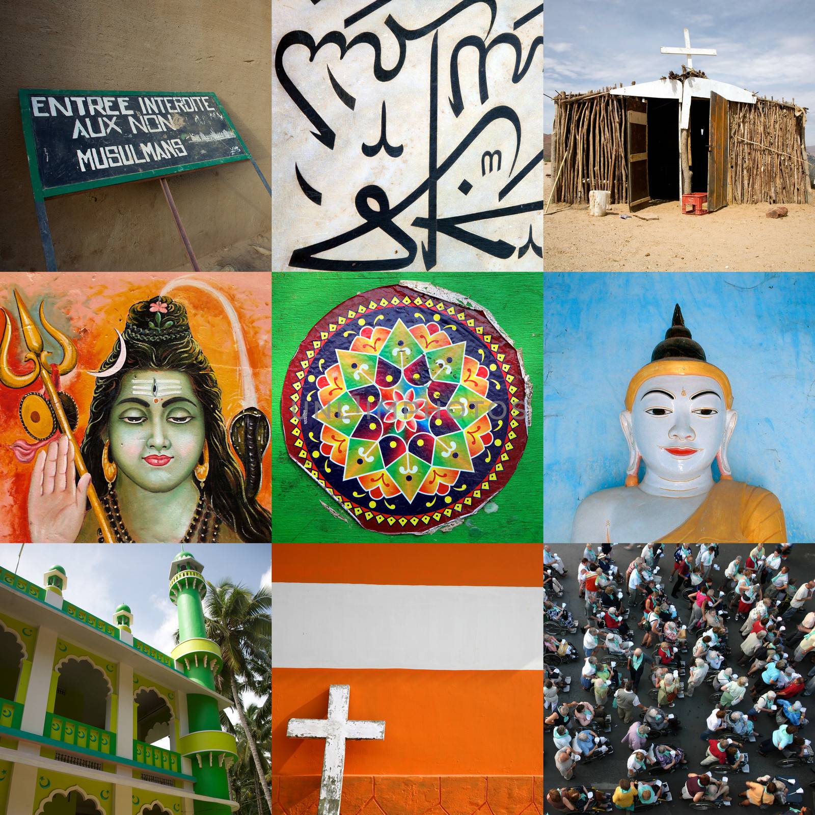 Various symbols representing the various religions of the world
