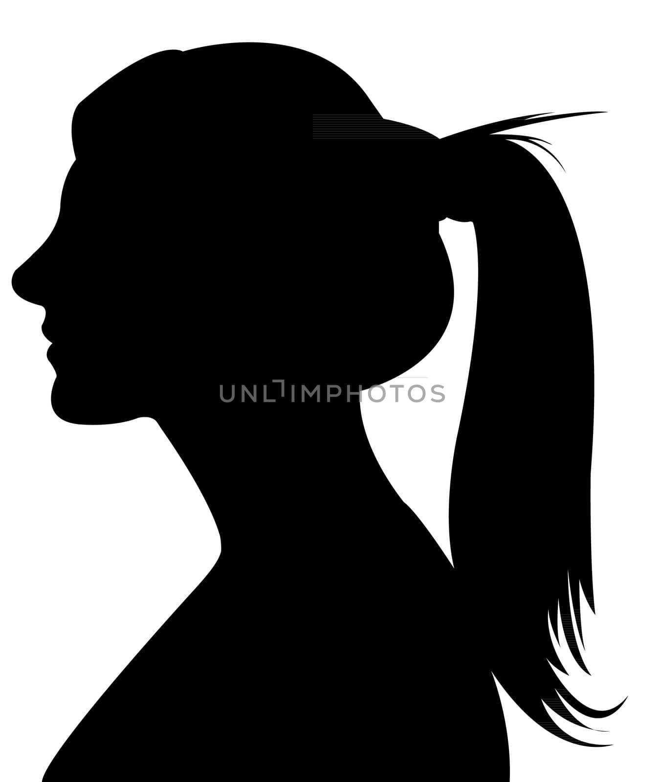 lady head silhouette vector by Dr.G