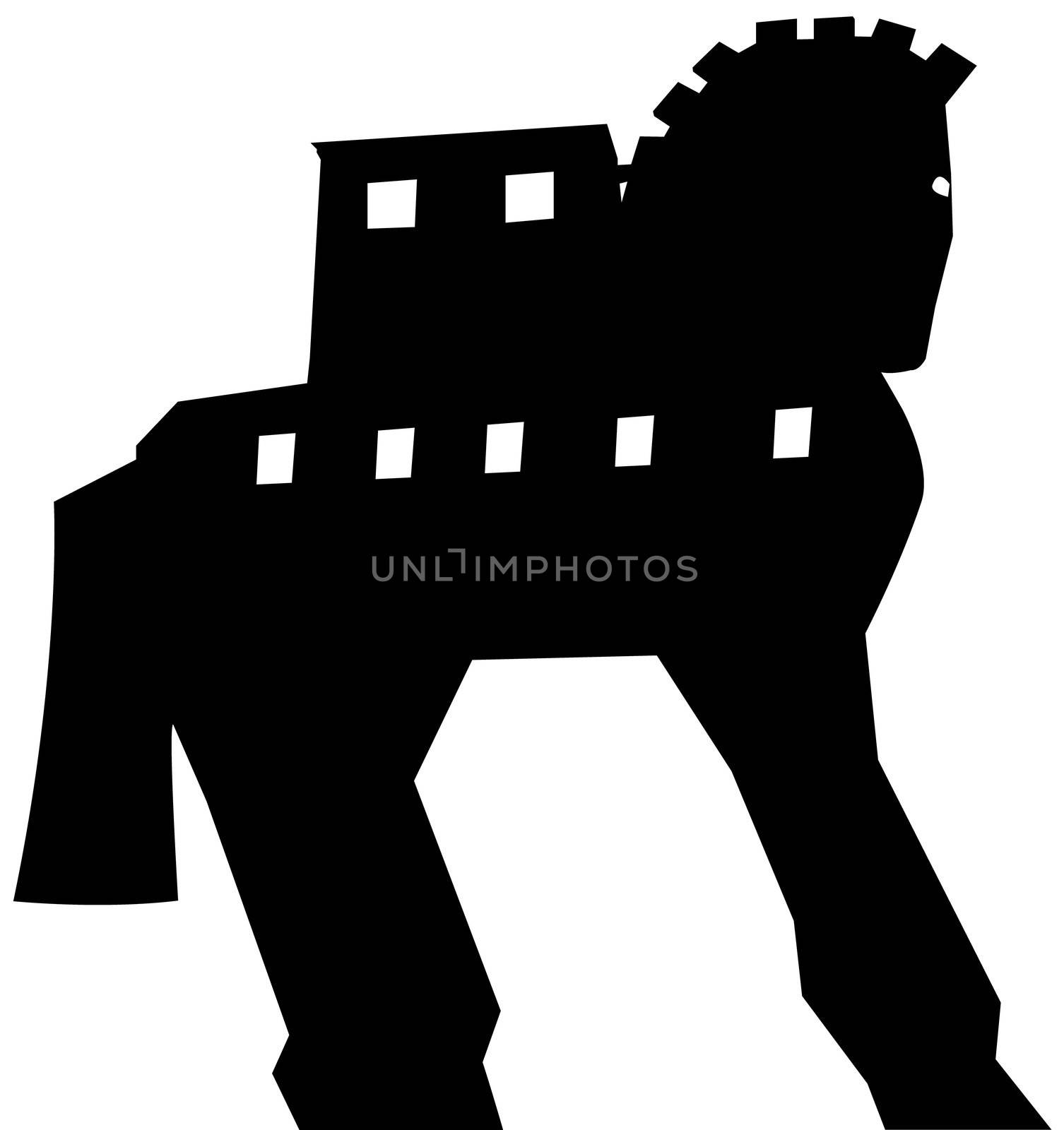 Trojan Horse silhouette vector by Dr.G