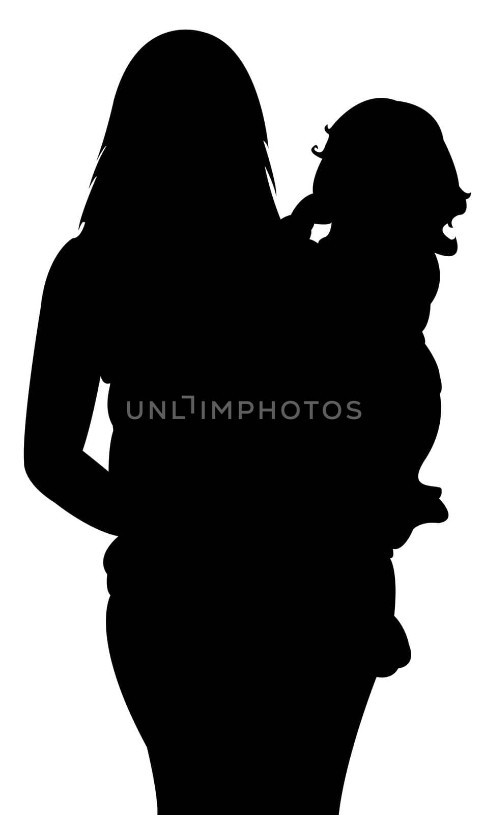 mother and her baby girl portrait