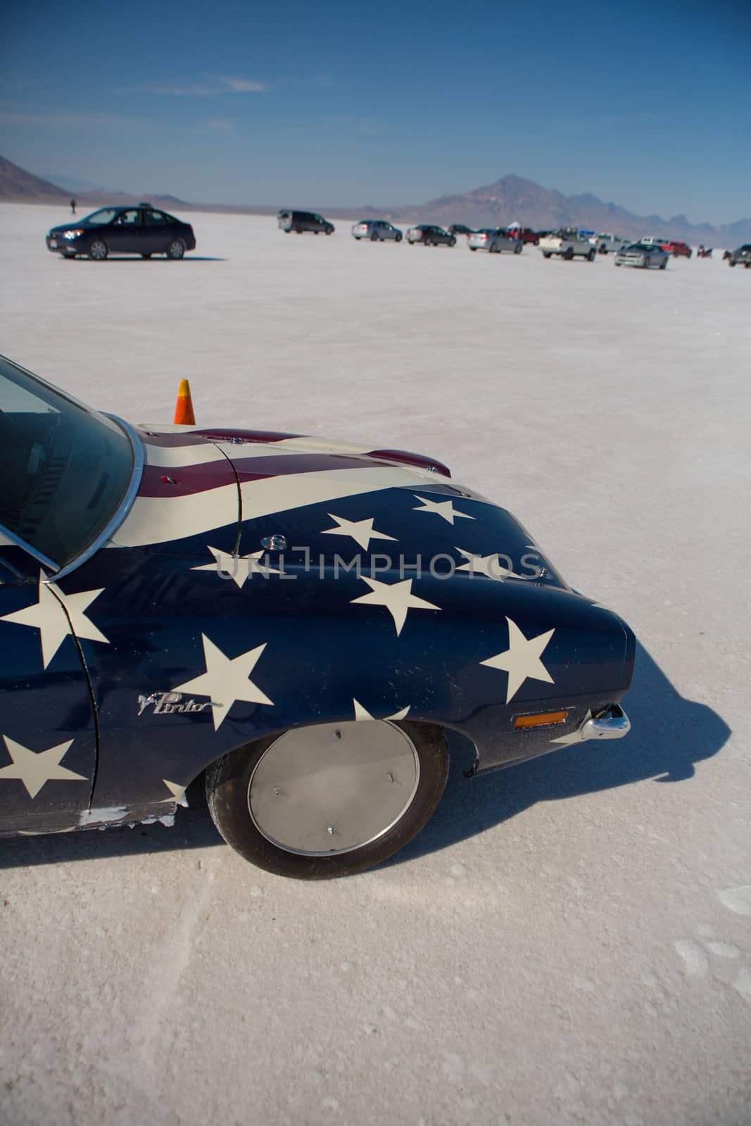 BONNEVILLE SALT FLATS, UTAH - SEPTEMBER 8: Front side of an Amer by watchtheworld