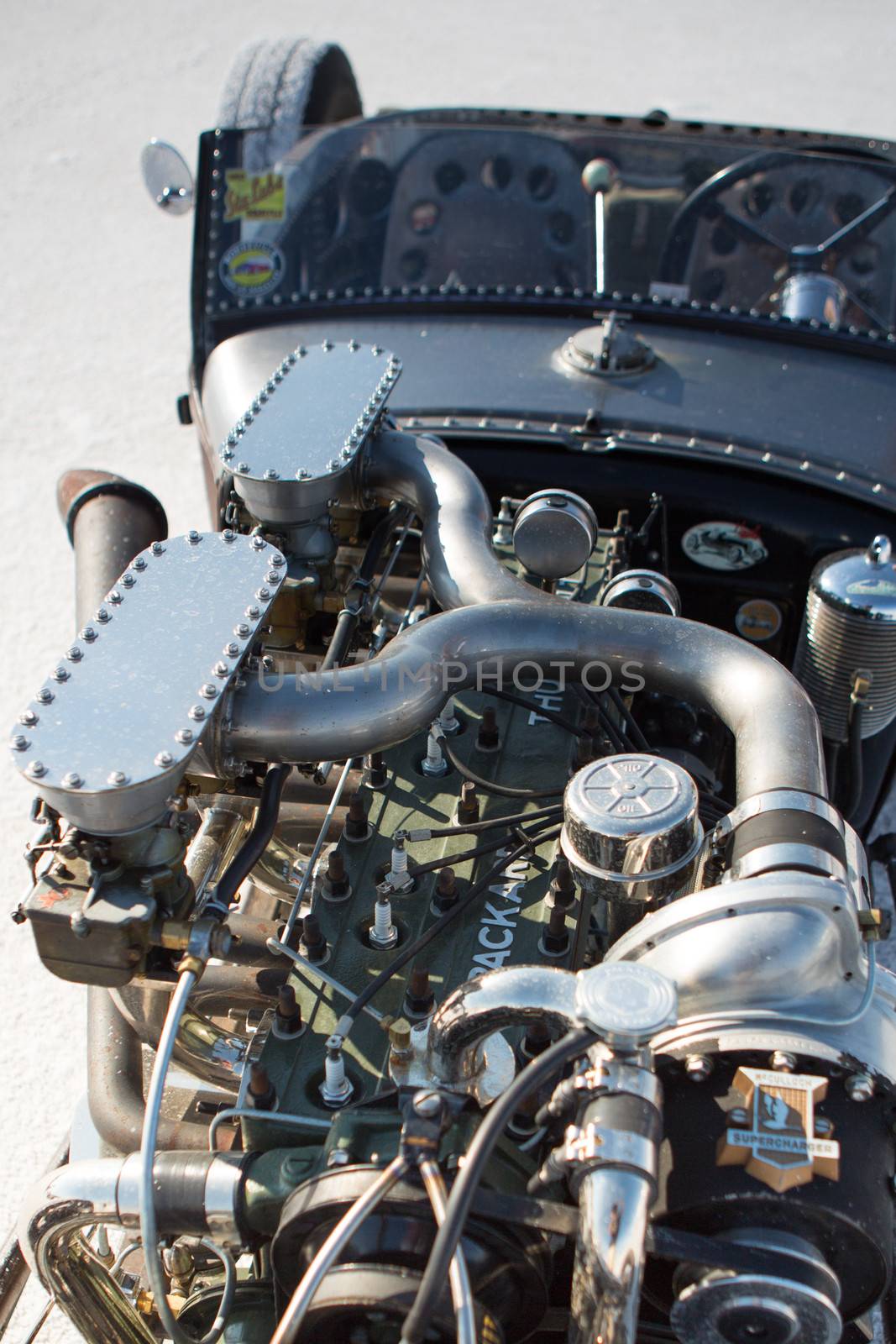 Vintage Packard car engine during the World of Speed 2012. by watchtheworld