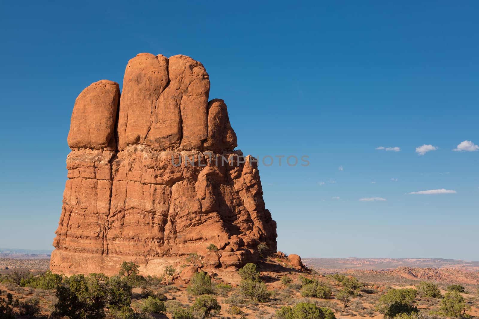 Panoratmic view of natural structures at arches national Park, Utah.