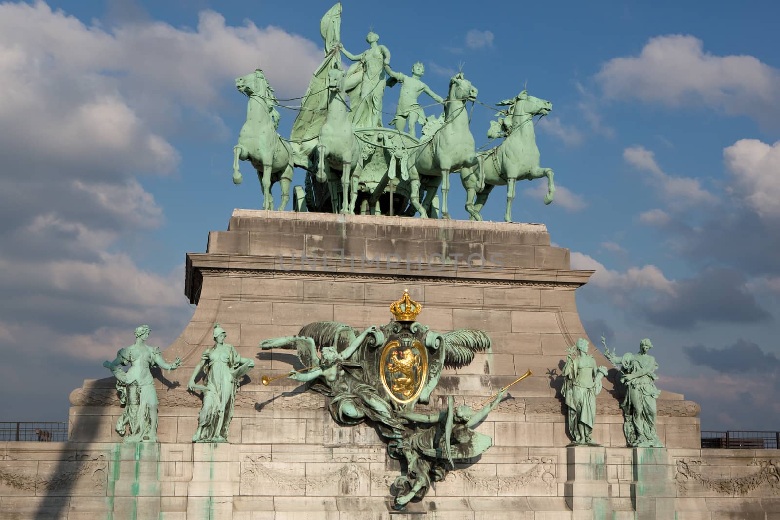 Triumphal Arch in Cinquantennaire Park in Brussels, Belgium by watchtheworld