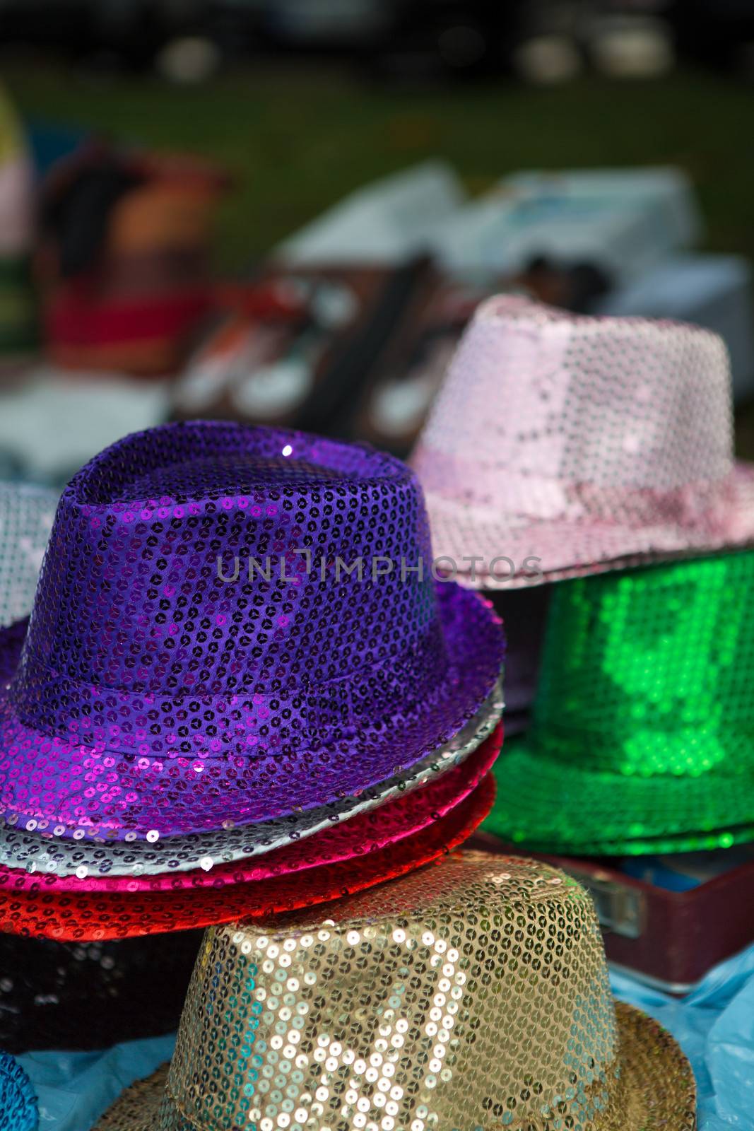 Hats in different colors, funky mood