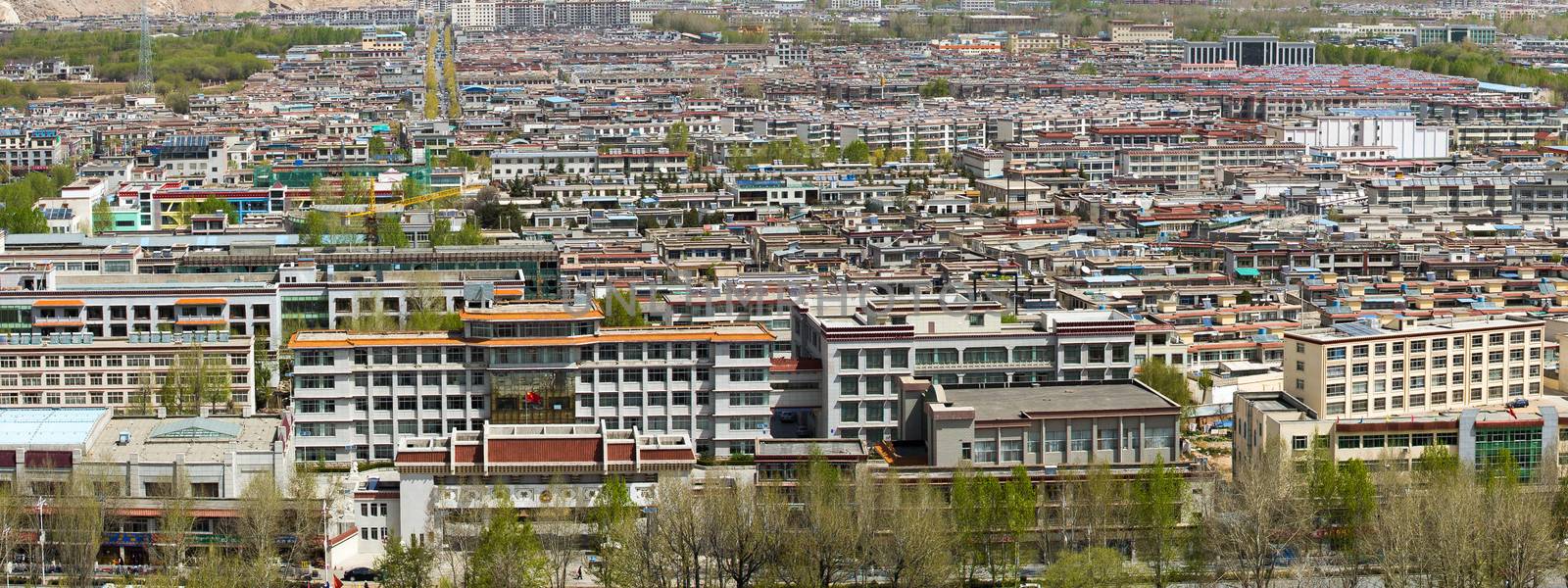 The new downtown of Lhasa, Capital of Tibet in China