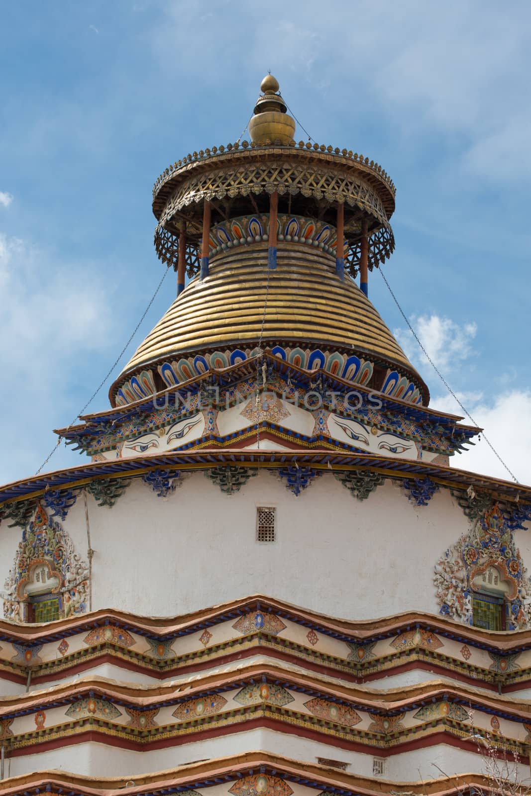 Detail of the Roof of the Pelkhor Chode Monastery in Tibet
