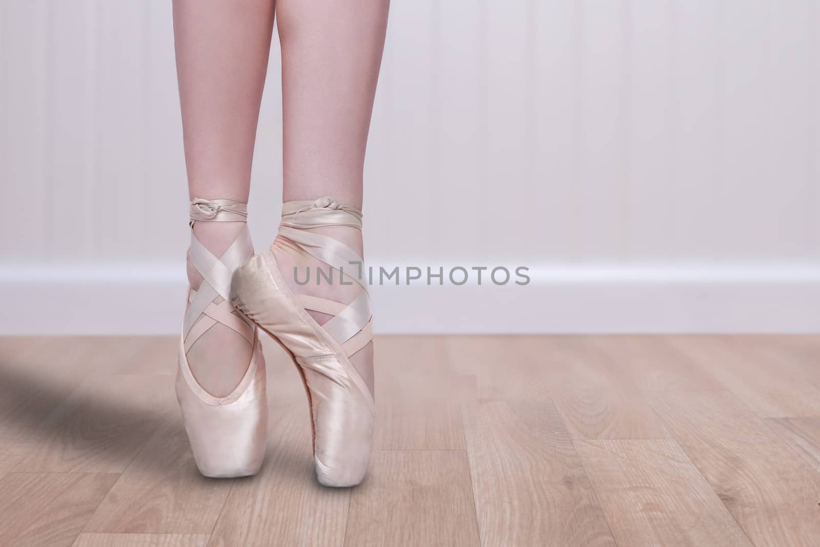 Perfect Ballet Dancer En Pointe With Copy Space by tobkatrina