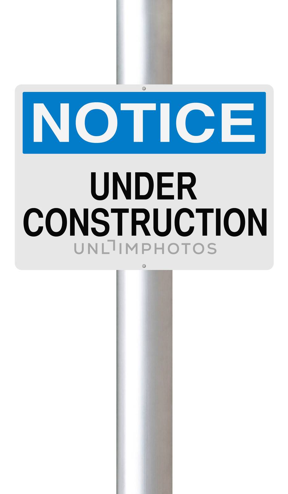 A notice sign indicating Under Construction