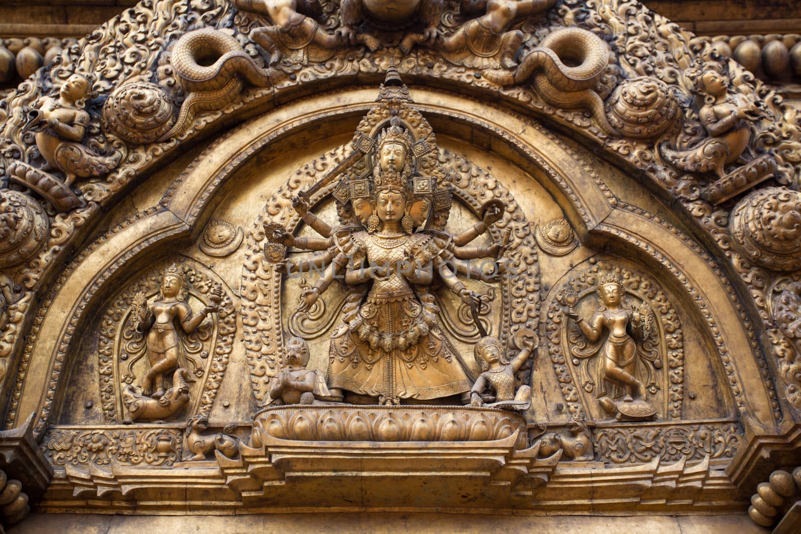 Close -up from a bronze statue Bhaktapur by watchtheworld