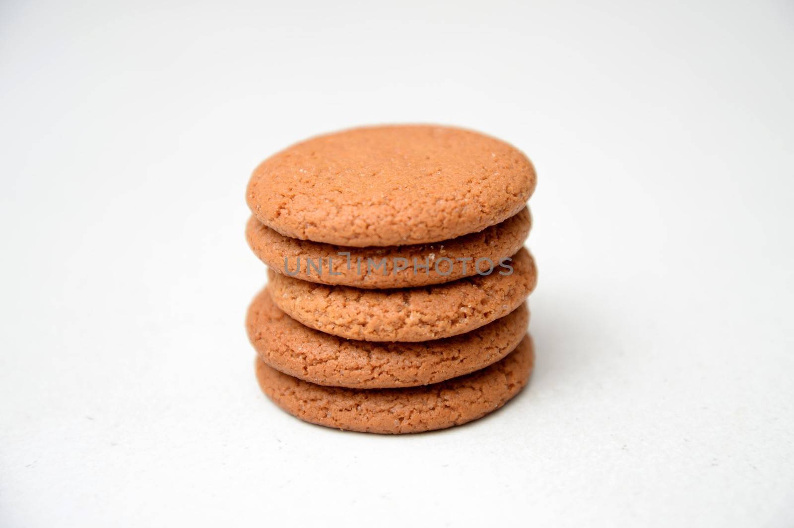 Ginger biscuits isolated against a white background