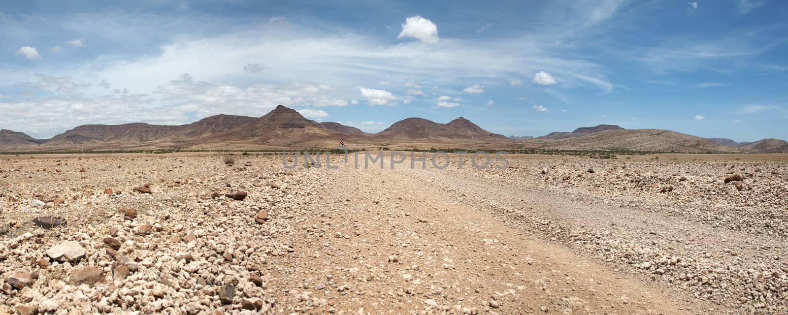 Surreal panorama of the Kaokoland game reserve, Namibia.