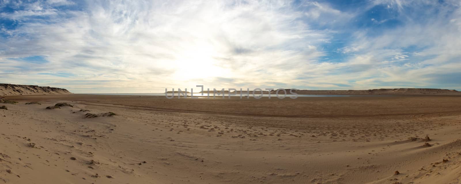 Landscape of the peninsula in Ad Dakhla, south Morocco.