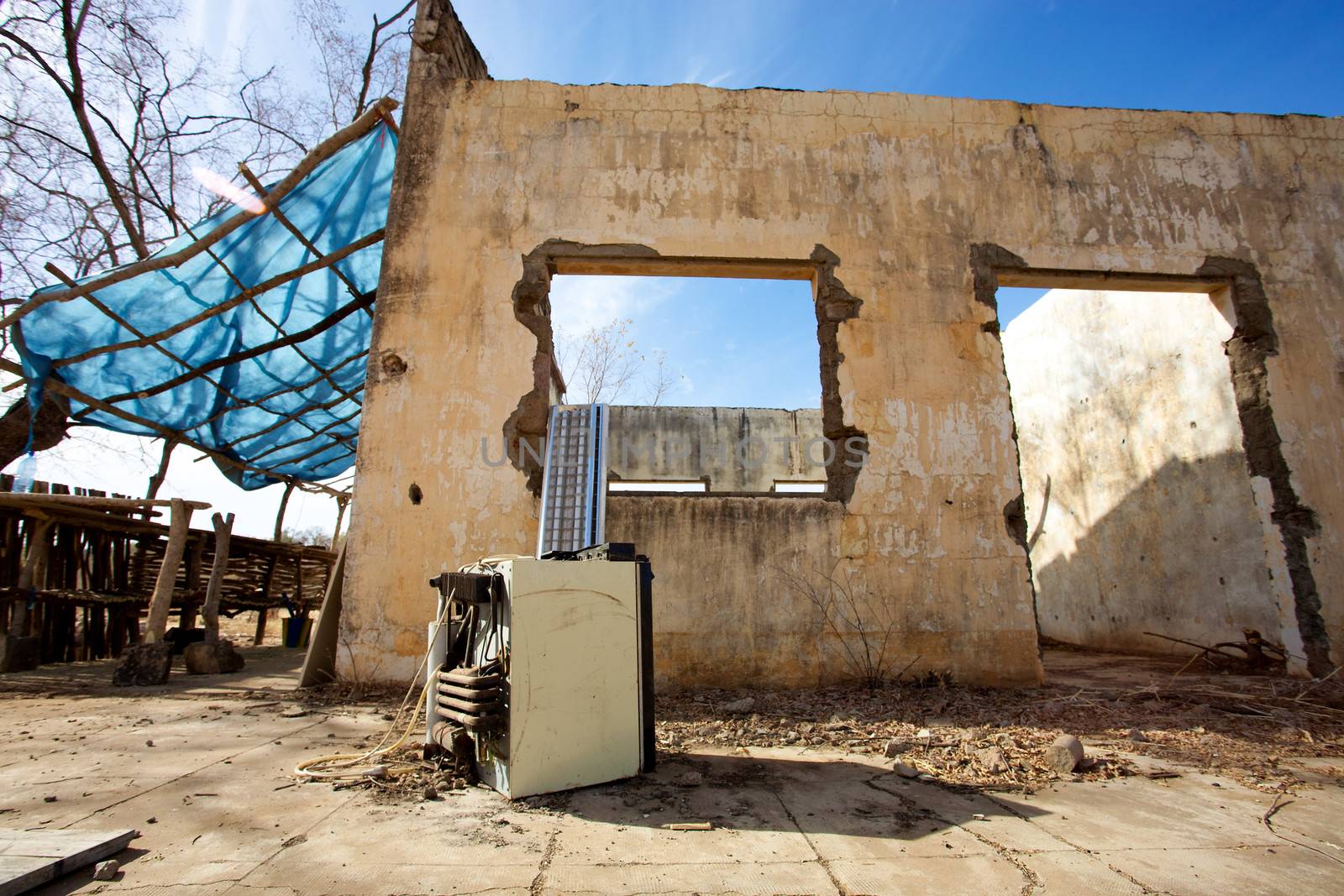 Abandoned old house in Gouina under restoration located in the bush, close to the Gouina Falls in Mali