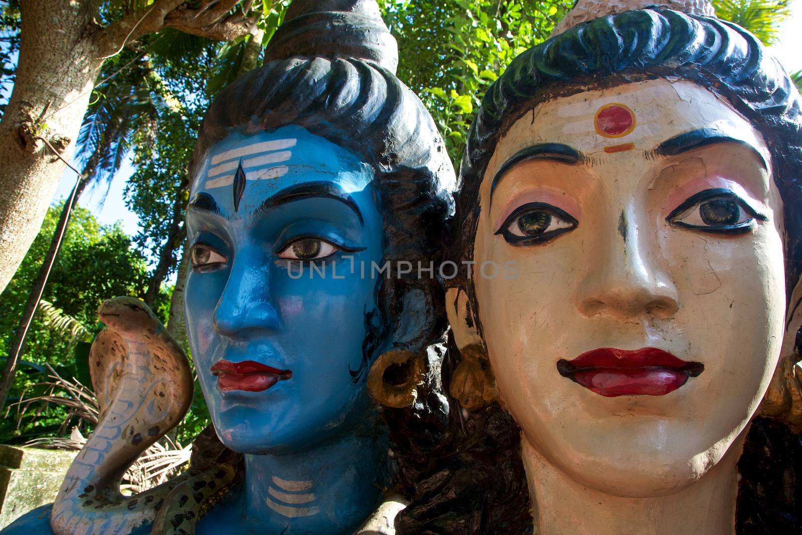 Statue of Lord Krishna at Hindu temple in Kerala, Varkala