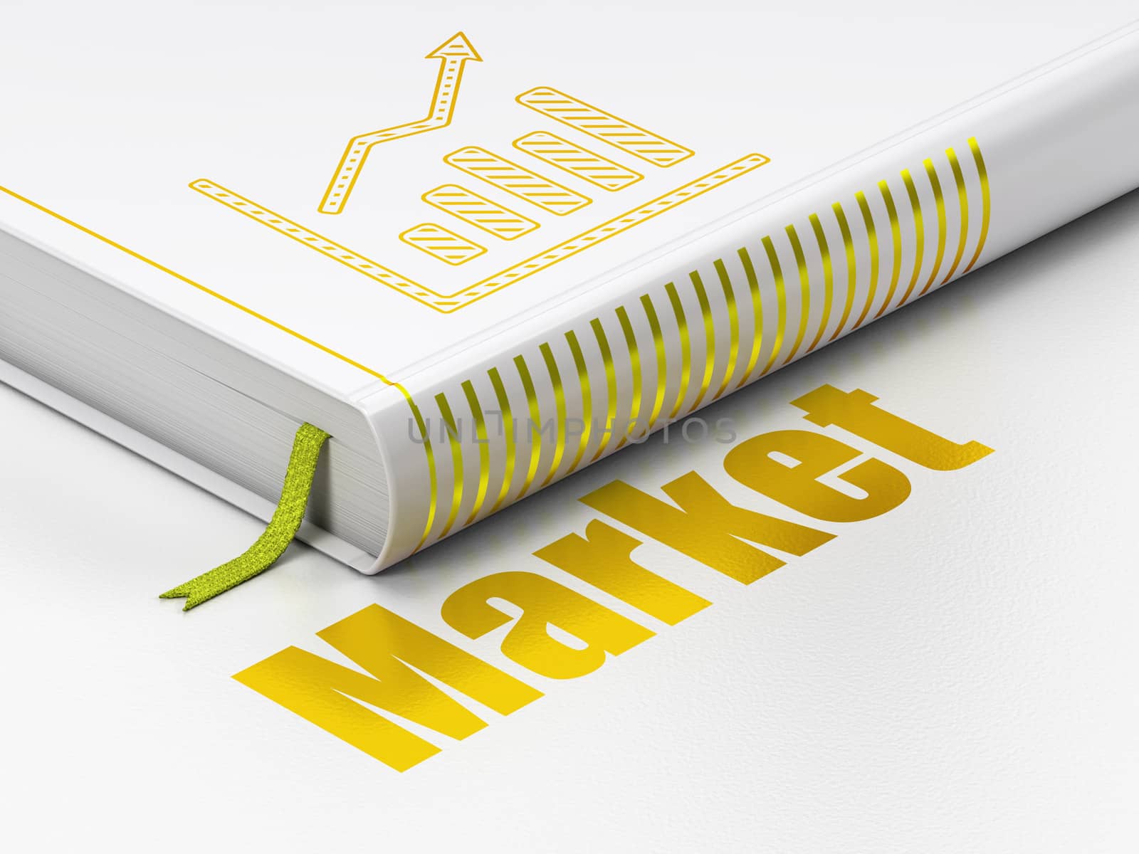 Finance concept: book Growth Graph, Market on white background by maxkabakov