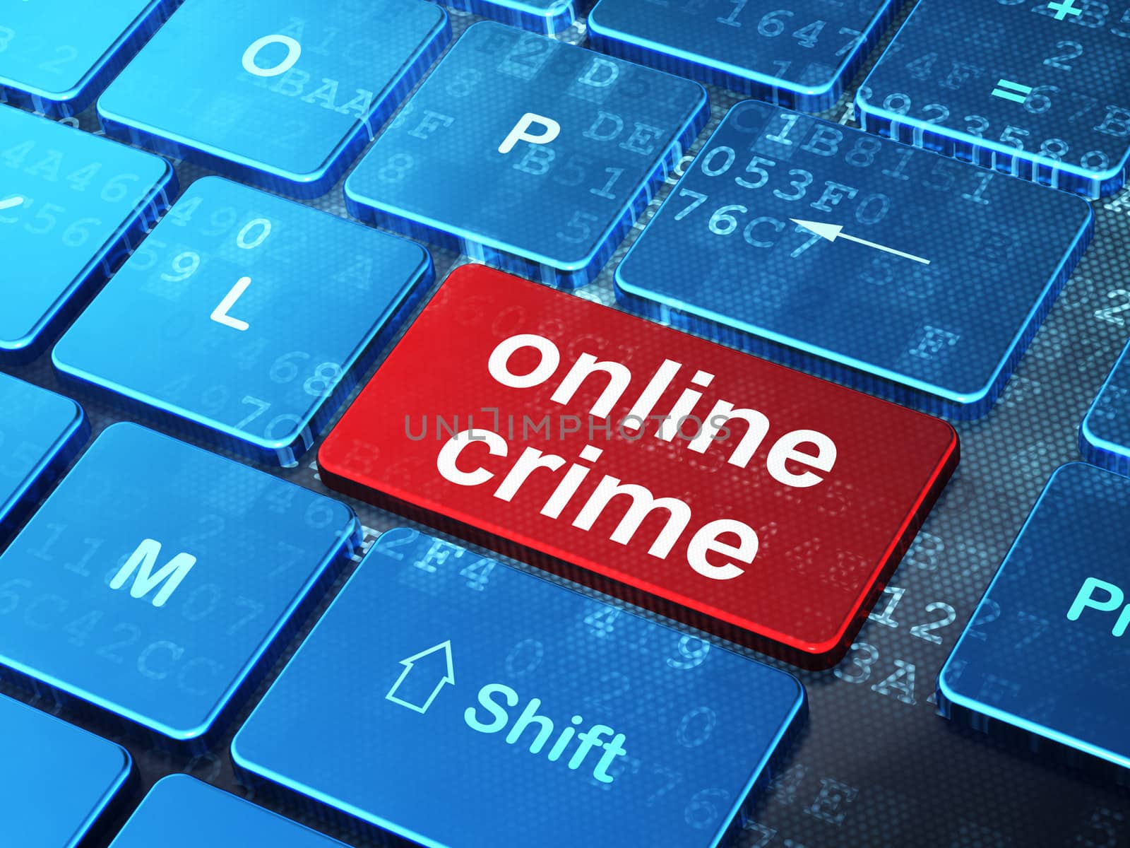 Privacy concept: Online Crime on computer keyboard background by maxkabakov